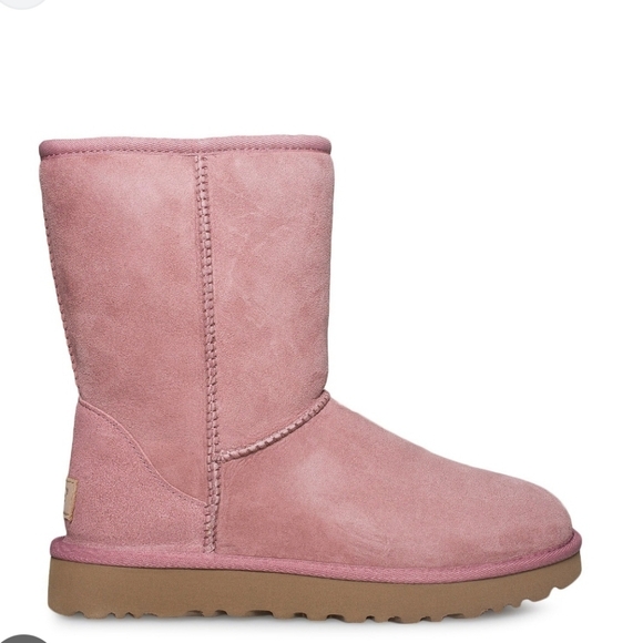 UGG Pink Suede( Pink Dawn) Classic Short Boots Women's size 10 - Picture 1 of 12